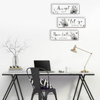 3 Pcs Black And White Bathroom Decor Rustic Flower Black Wall Art Accept Let Go Have Faith Farmhouse Bedroom Wall Decor Wooden Inspirational Quotes Grey Decoration for Living Room(Black,12 x 4 Inches) - Image 6