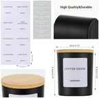 2 Pack Glass Qtip Holder Dispenser Set - Q Tip Holder for Bathroom Canister Qtip Dispenser with Lid for Cotton Balls, Swabs, Floss Picks, and Makeup Sponges ,Black,Large Capacity - Image 6