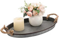 Hipiwe Galvanized Metal Iron Tray Farmhouse Serving Trays with Rope Handle by Hipiwe