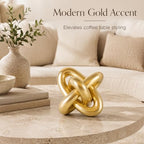 XMGZQ Gold Knot Decor for Coffee Table Book,Chain Link Living Room Decor Item for Bookshelf Entryway Nightstand TV Stand,Minimalist Knot Sculpture for Home Living Room,Centerpiece Table Decorations - Image 6