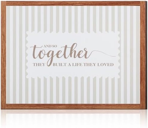 Jetec Together They Built a Life They Loved Rustic Wood Sign, Beige Striped by Jetec