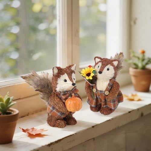 winemana 2 Pack Fox Fall Decorations for Home, Thanksgiving Table Decor - Image 4
