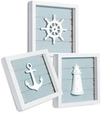 Tide and Tales Nautical Wall Decor, Bathroom Wall Art, Set of 3, Sea Salt by TideandTales