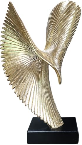 Modern Abstract Eagle Decorative Sculpture, Dining Living Room Desk Decor,Geometric Home Decor Statues,Shelf Top Decor Aesthetics, Coffee Tables or Office Shelves（Golden） by LAIKEARTS
