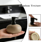 Ceramic Soap Dispenser, Vintage Brown Stone Soap Dispenser for Bathroom Countertop or Kitchen, Designed for Hand Soap, Shampoo, or Conditioner (300ml/10oz) - Image 3