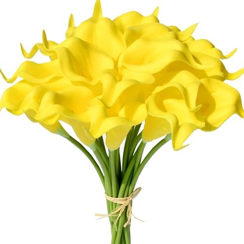 Mandy's 20pcs Pure Yellow Calla Lily Artificial Flowers by Mandys