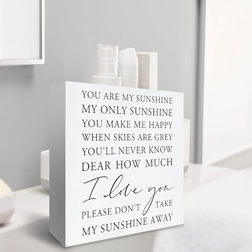 You are My Sunshine Sign Wood Sign, Inspirational Positive Quotes Wooden Block Decorations Sign Desk Decor for Home Office Classroom School Table Shelf Decoration - Image 6
