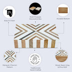 Handicrafts Home Small Jewelry Trinket Decorative Wood Box with Lid,5x7x1.5 - Image 3