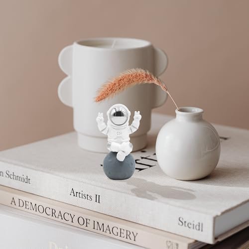 Oooct Astronaut Statue Decor, Resin Silver Spaceman Figurine Decorations, Cute Mini Space Figure Ornament, Abstract Aesthetic Decorative Sculpture for Home Office Desk Shelf Tabletop - 2.9 Inch - Image 5