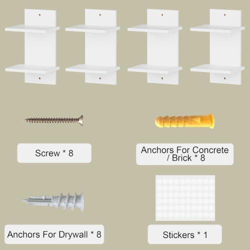 Qupui 8 Tier Wall Shelf Unit, 63 Inch Floating Storage, 9.3 Inch Wide,White - Image 6