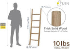 FUIN Blanket Ladder, 57in Rustic Wood Decor Rack, Fully Assembled, Brown - Image 5