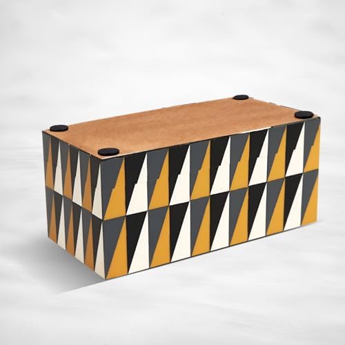 Handicrafts Home Black White Large Decorative Keepsake Box with Lid, 10x5x5 - Image 4