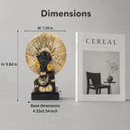 Lescafita African Woman Statue with Gold Sunburst Headdress – Resin Figurine with Tribal Jewelry, Afrocentric Home Decor Accent, Cultural Sculpture Gift for Women - Image 3