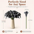 Mandy's 20pcs Dark Grey Calla Lily Artificial Flowers - Image 3