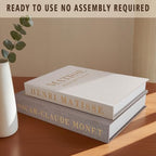 Decorative Books Set of 2, Linen Faux Coffee Table Books - Image 5