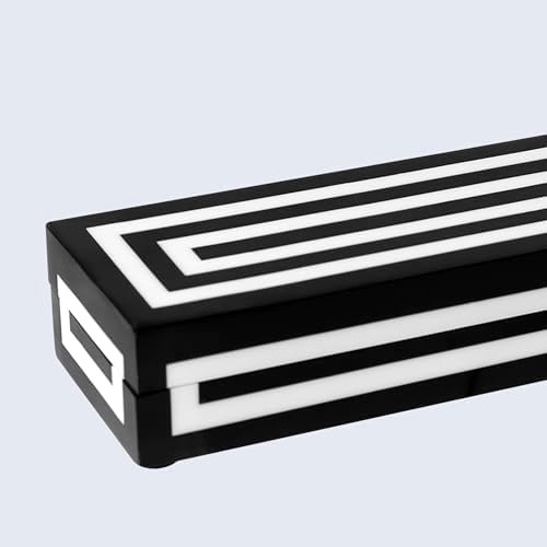 Handicrafts Home Decorative Remote Holder Box 10x2.5 – Slim Organizer Box with Lid for TV Remotes, Coffee Table Décor, Modern Shelf Box, Boho Home Décor Accent, Black and White Decorative Storage Box - Image 6