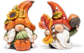 Hodao Fall Gnomes Decorations for Home, Resin Thanksgiving Figurines Decor with Pumpkin, Sunflower & Acorn, Autumn Thanksgiving Harvest Gift for Indoor Table Shelf Decor - 2 Pcs by Hodao