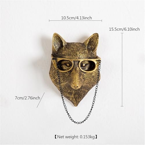 GUASDIE Animal Heads Wall Decor, Faux Deer Head Mount, Animal Sculptures Wall Decor, Resin Animal Head Wall Hanging Decoration for Living Room Bedroom Kitchen Gift,Fox - Image 3