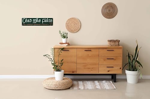 Céad Míle Fáilte Irish Welcome Sign Wall Decor For Living Room Bedroom Dining Garden Bar Cafe Classic Home Accent & Travel Souvenir for House warming & Irish Culture Enthusiasts 4x16 in - Image 5