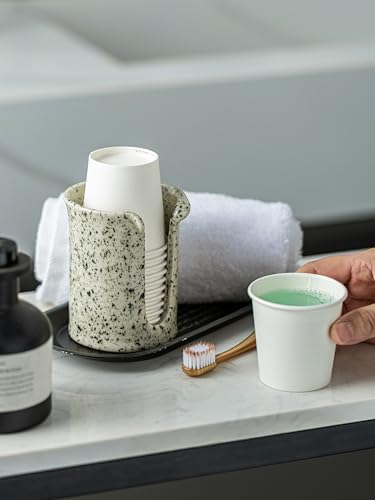 Bathroom Cup Dispenser 3 OZ, Bathroom Cup Holder, Speckled White - Image 4