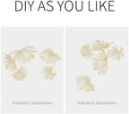 Gold Metallic Wall Decals Peel and Stick Floral Wall Stickers Large Sketch Minimal Line Transfer for Women Living Room Bedroom Decor, Monstera Leaves - Image 4
