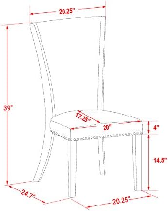 East West Furniture VEP6T50 Verona Parson Dining Chairs - Image 8