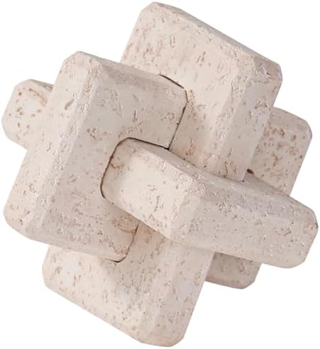 3-Link Knot Resin Travertine Decor, Coffee Table Book Shelf Decoration by Unknown