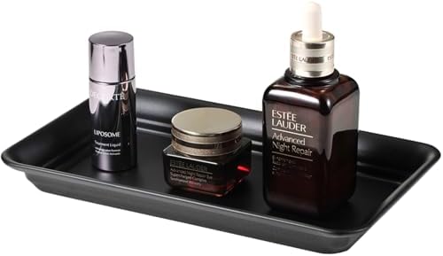SheeChung Metal Vanity Tray, Bathroom Counter Storage Tray, Black by SheeChung