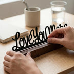 Love You More Sign Desk Decor, Wood and Metal Room Accent - Image 2