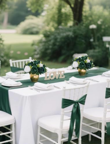 BLOSMON Green Flowers Artificial for Weddings: 10 Pcs, Fake Rose Balls - Image 2