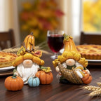 Hodao Fall Decorations for Home Resin Thanksgiving Gnome Figurines 2 Pcs - Image 4