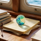 Hand Blown Ocean Wave Glass Ball ：Unique Gift for Beach Lovers，Beach Decorations for Home, Sea Glass Paperweight for Coastal Room Decor, Aquarium & Ocean Themed Decorations - Image 5