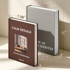 JARLINK Aesthetic Decorative Books, Set of 2 Linen Faux Book Boxes, Grey - Image 2