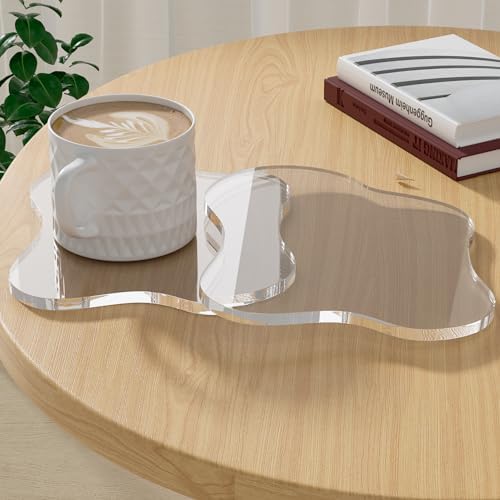 Acrylic 2Pcs/Set Coaster for Desk, Bar Drink Coaster, Cloud Shape Coffee Cup Coaster, Perfect for Tabletop Protection and Accessories Display by Leadiy