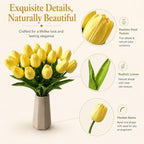 Mandy's 20pcs Artificial Light Yellow Tulips - Image 4