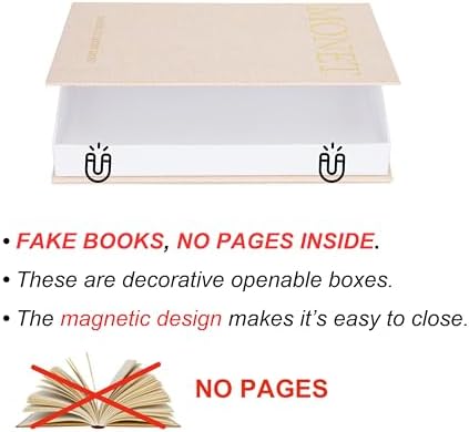 TwoDays Decorative Books for Coffee Table Decor – Faux Book Storage Box Set for Home Shelves, Linen Fabric Storage Boxes, Aesthetic Stacked Book Decoration for Living Room (Set of 3) - Image 3