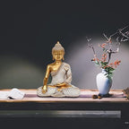Gold Buddha Statue 10.2'' - Large Indoor Buddha for Home Decor, Zen, Living Room & Meditation - Image 4