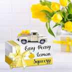 Lemon Decor Vintage Truck Decor Mini Lemons & Wooden Crate, Cream - Image 6