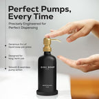 Luxury Glass Dish Soap Dispenser for Kitchen Sink by Brighter Barns - Refillable Glass Kitchen Soap Dispenser Set - Black and Gold Home Decor for Modern Home, Rentals, Restaurants, Gift (Black/Gold) - Image 4