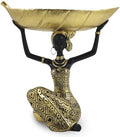 Lescafita African Woman Statue with Gold Leaf Bowl by LESCAFITA