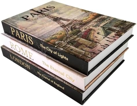 Decorative Books for Home Decor, Beautiful Set of 3. Decorative Boxes, not pages inside. Libros Decorativos para Mesa de Centro, Coffee Table Books. Decorative Boxes for Bookshelf by claubur