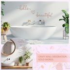 Hicarer Metal Hello Beautiful Wall Art Minimalist Wall Decor, Rose Gold - Image 5