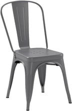 Amazon Basics Metal Dining Chairs, Indoor/Outdoor, 330-Pound Capacity, Dark Gray - Image 6