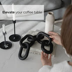 PEAKOLY Wood Chain Link Decor - Modern Coffee Table Decor Items, Black Chain Decor for Coffee Table, Wooden Decorative Chain, Bookshelf Decor, Shelf Decor Accents, Table Decorations for Living Room - Image 5
