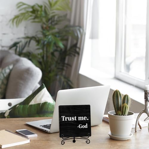 Home Decor, Farmhouse Shelf Decor For Living Room, Boho Aesthetic Table Decorations, Christian Gifts For Women Men, Entryway Tv Stand Fireplace Mantle Coffee Table Decoration (trust-03) - Image 5