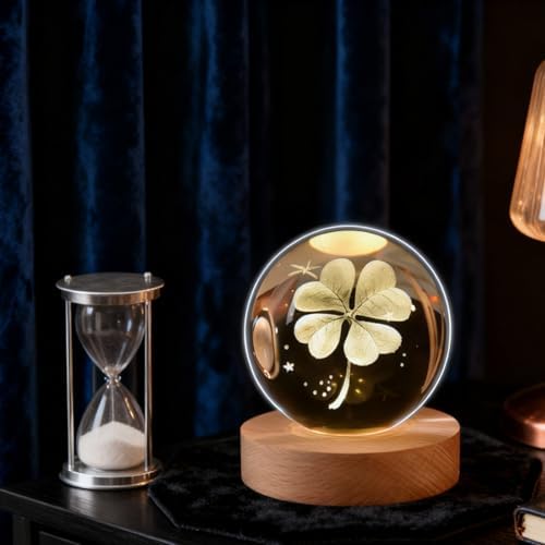 Four-Leaf Clover Crystal Ball, St Patricks Day Decorations Gifts for Women - Image 2