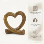 Lescafita Heart Decor Sculpture, Rustic Farmhouse Love Heart Statue Natural Home Decor for Living Room Shelf Desk Coffee Table, Housewarming Gift - Image 2