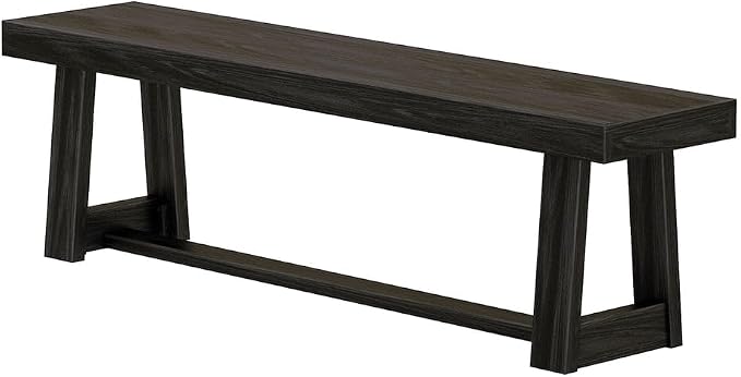 Plank+Beam 60 Inch Farmhouse Dining Bench, Solid Wood Entryway Bench, Wooden - Image 4