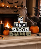 Putuo Decor Halloween Table Decoration Wooden Ghost Tiered Tray Decor - Image 5