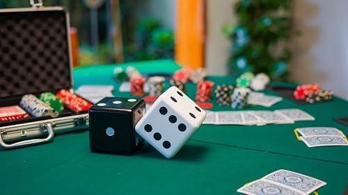 Jumbo Decorative Dice Set of 2, Large Black and White Dice for Home Decor, Game Room Decor, Coffee Table Decor, Casino Theme Decorations, Shelf and Mantel Centerpieces - Image 5
